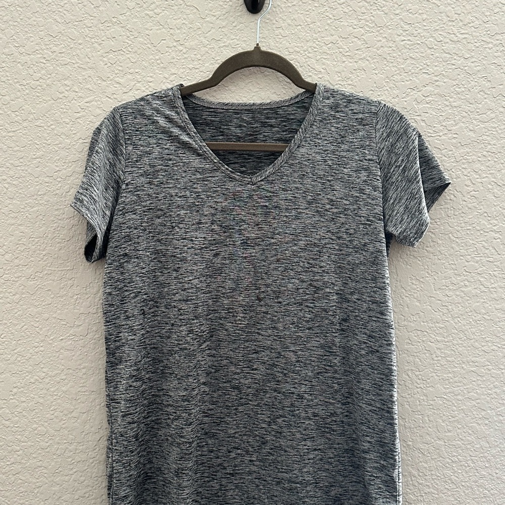 Heather Gray Women's Short Sleeve V-Neck Tee Activewear